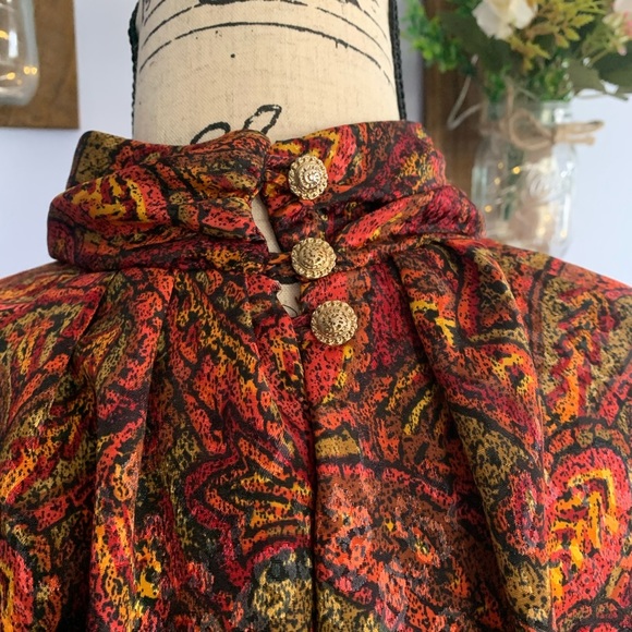 Jordan vintage cottagecore blouse‎ with bohemian print - Picture 5 of 12